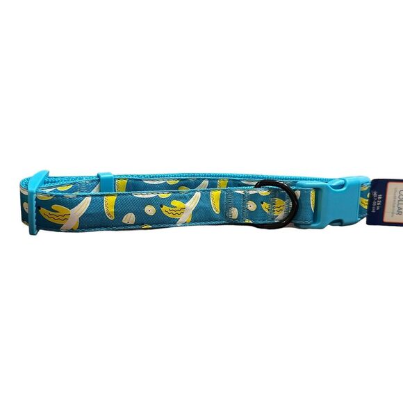 Top‎ Paw Banana Adjustable Dog Collar Size Large Blue Yellow D-Ring Fashion - Picture 3 of 5